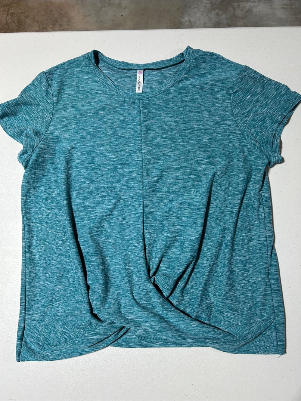 Women's Twist-Front Short Sleeve Tee in Teal - super soft